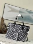 Louis Vuitton Black Denim Jacquard Neverfull M21465 MM