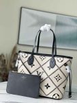 Louis Vuitton Tote White Neverfull Women MM Tote Bag M46039