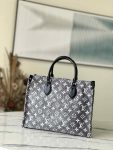 Louis Vuitton Jacquard Denim Noir Onthego M46448 MM Black