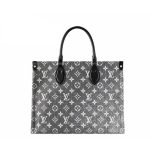 Louis Vuitton Jacquard Denim Noir Onthego M46448 MM Black