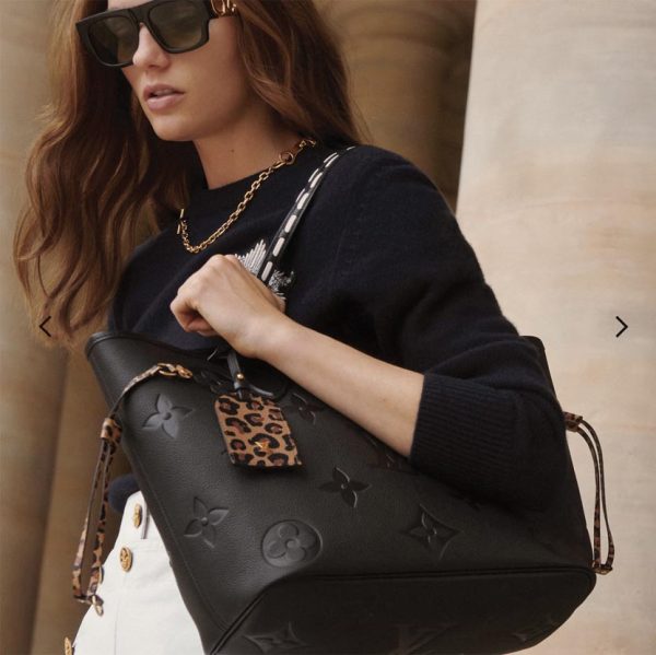 Louis Vuitton Leopard Black Neverfull Women MM Wild at Heart M45856