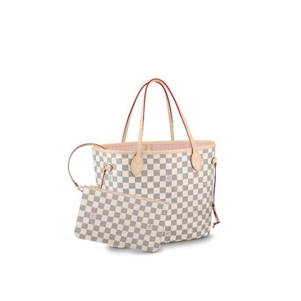 Louis Vuitton Neverfull Damier Azur Canvas PM M41363 Pink