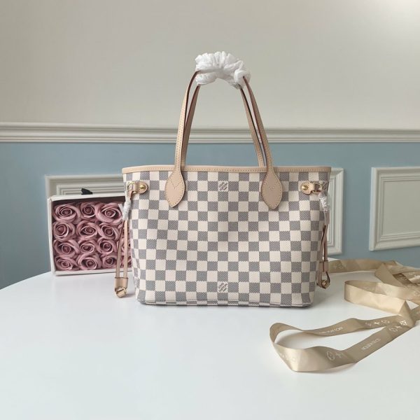 Louis Vuitton Neverfull Damier Azur Canvas PM M41363 Pink