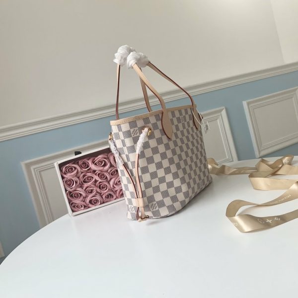 Louis Vuitton Neverfull Damier Azur Canvas PM M41363 Pink