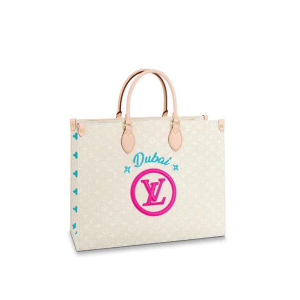 Louis Vuitton Onthego City Dubai White Tote MM GM Free Shipping