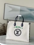 Louis Vuitton Onthego City Knokke White Tote MM GM Free Shipping M20815