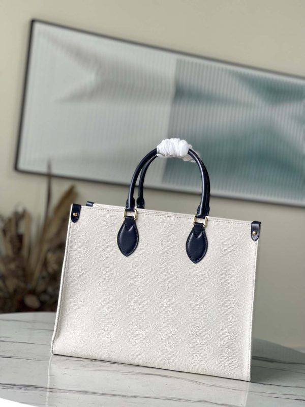 Louis Vuitton Onthego City Knokke White Tote MM GM Free Shipping M20815