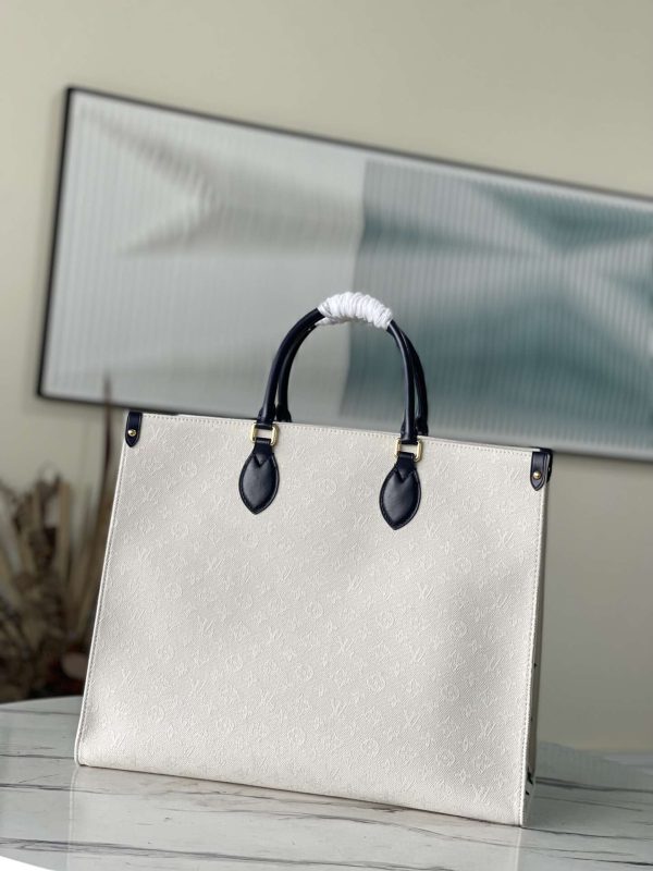 Louis Vuitton Onthego City Knokke White Tote MM GM Free Shipping M20815