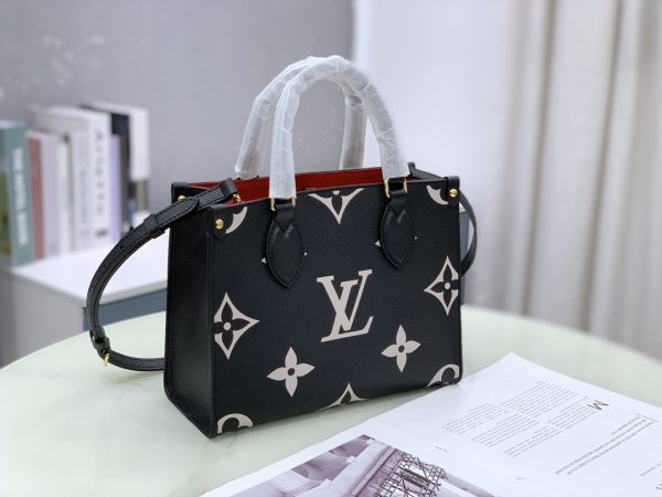 Louis Vuitton Onthego M45659 Small Tote PM Black Leather