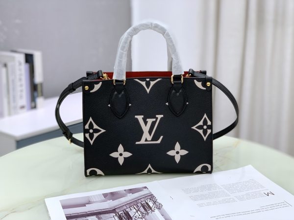 Louis Vuitton Onthego M45659 Small Tote PM Black Leather