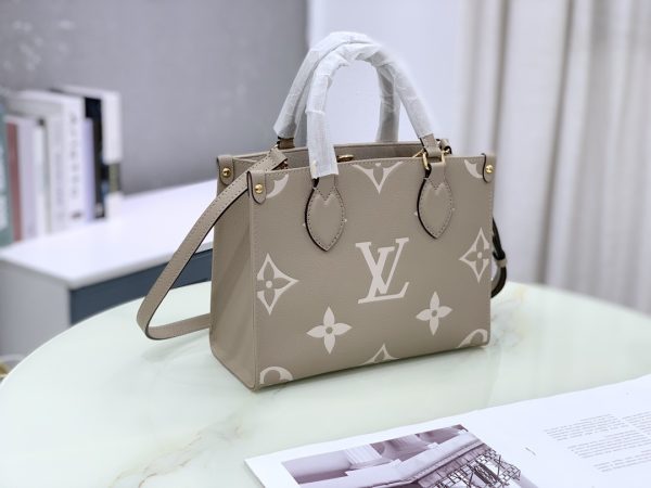 Louis Vuitton Onthego M45779 M45654 PM Grey Leather Small Tote