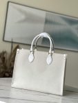 Louis Vuitton Onthego Puerto Banus White Tote MM GM Free Shipping M20815