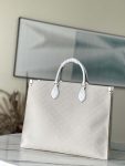 Louis Vuitton Onthego Puerto Banus White Tote MM GM Free Shipping M20815