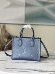 Louis Vuitton Onthego  blue M58956 Small Tote Leather PM