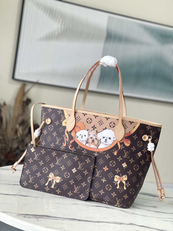 Louis Vuitton Puppy Neverfull M40995 MM Three Dogs