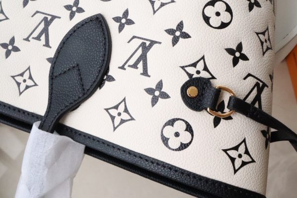 Louis Vuitton Tote Black White Neverfull Women MM Tote Bag