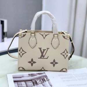 Louis Vuitton White Onthego PM Monogram Tote Shopping Women Small Bag 25cm Free Shipping 1