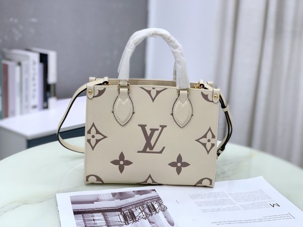 Louis Vuitton White Onthego PM Monogram Tote M45654 Leather