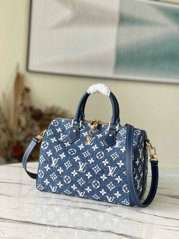 Louis Vuitton Blue Demin  Speedy 25 Monogram M59609