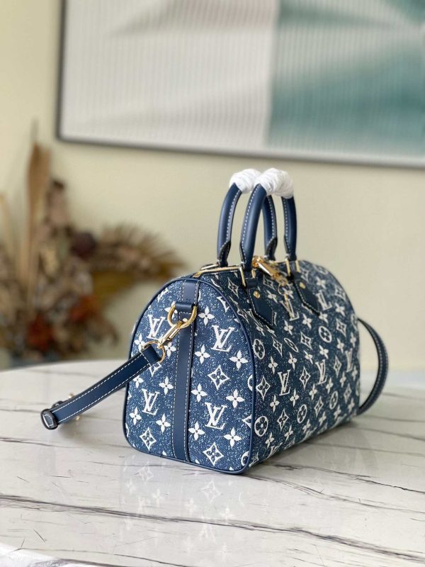 Louis Vuitton Blue Demin  Speedy 25 Monogram M59609