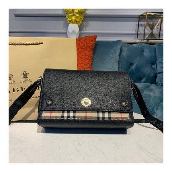 Burberry Leather and Vintage Check Note Crossbody Bag 80211101