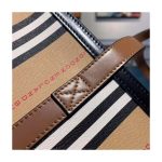 Burberry Logo and Stripe E-canvas Portrait Tote Bag 80223771