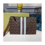 Burberry Monogram Stripe E-canvas Zip Pouch 80188941