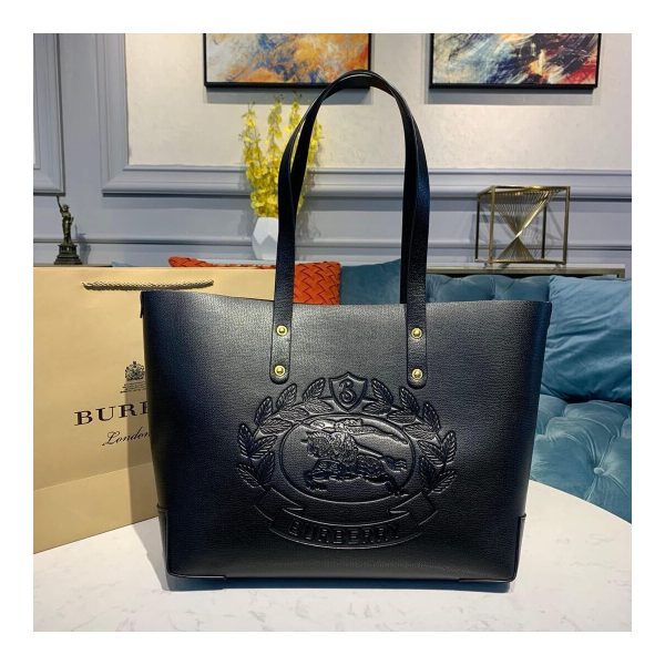 Burberry Small Embossed Crest Leather Tote 40801091