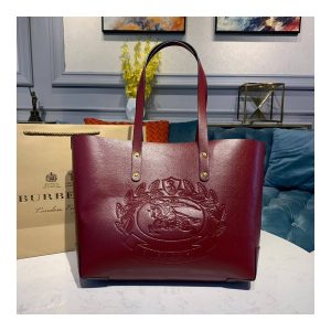 Burberry Small Embossed Crest Leather Tote 40802081