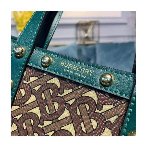 Burberry Small Monogram Print E-canvas Portrait Tote Bag 80250691