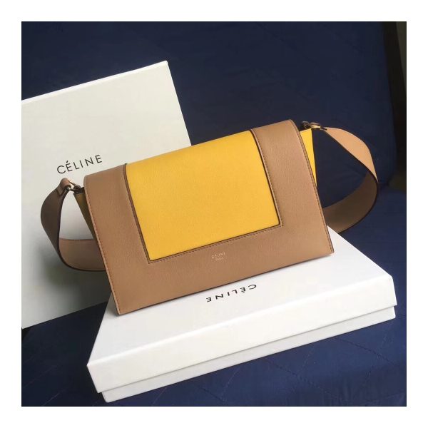 Celine Frame Medium Shoulder Bag 180263 Apricot/Yellow