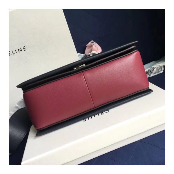 Celine Frame Medium Shoulder Bag 180263 Black/Burgundy