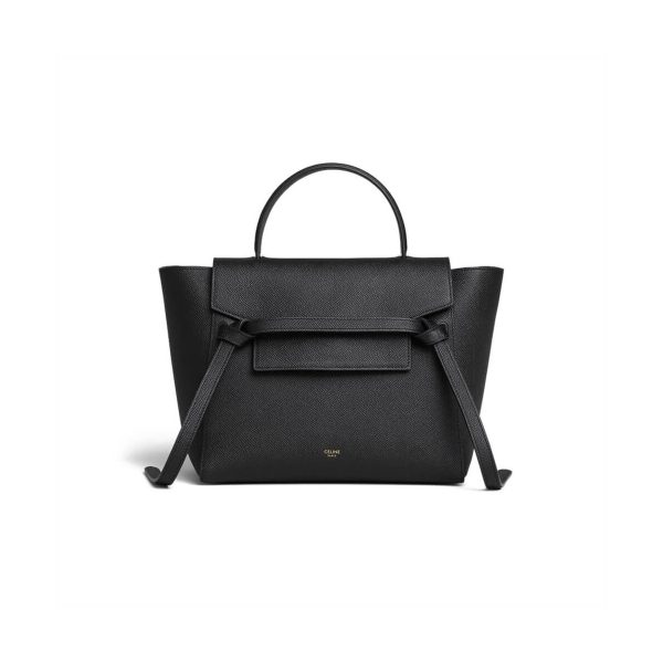 Celine Micro Belt Bag In Grained Calfskin 189153 Black