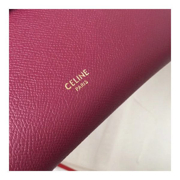 Celine Micro Belt Bag In Grained Calfskin 189153 Burgundy