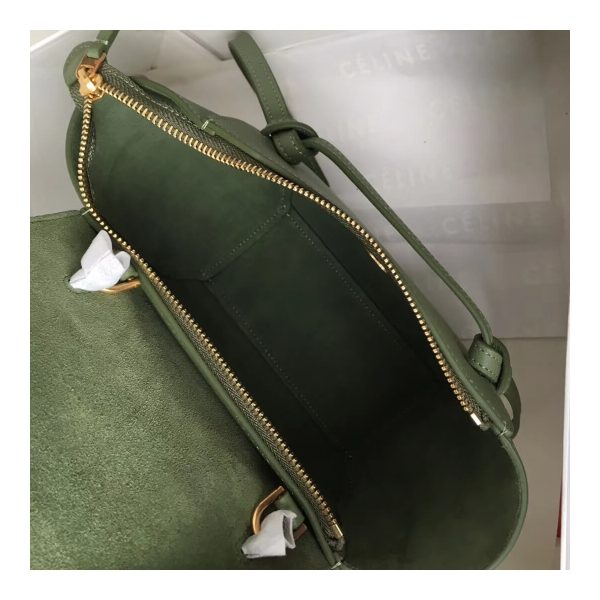 Celine Micro Belt Bag In Grained Calfskin 189153 Green