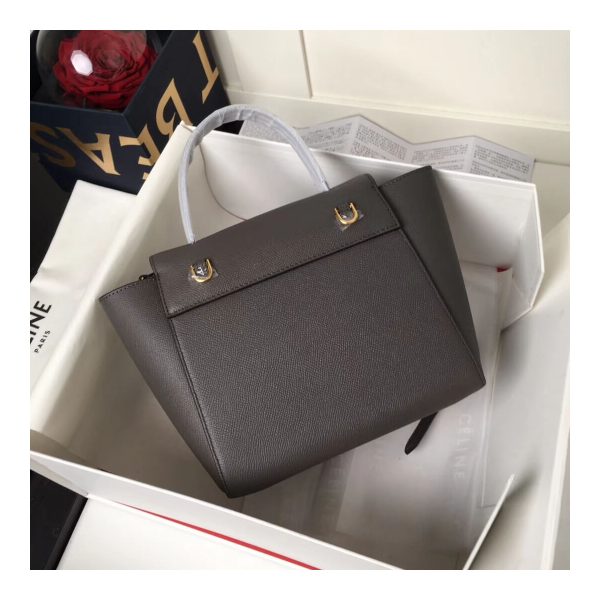 Celine Micro Belt Bag In Grained Calfskin 189153 Grey