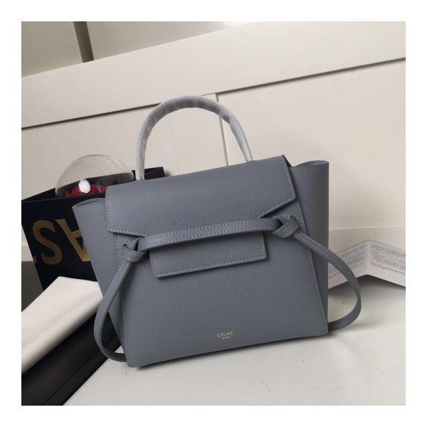 Celine Micro Belt Bag In Grained Calfskin 189153 Light Blue