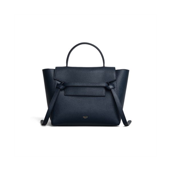 Celine Micro Belt Bag In Grained Calfskin 189153 Navy Blue