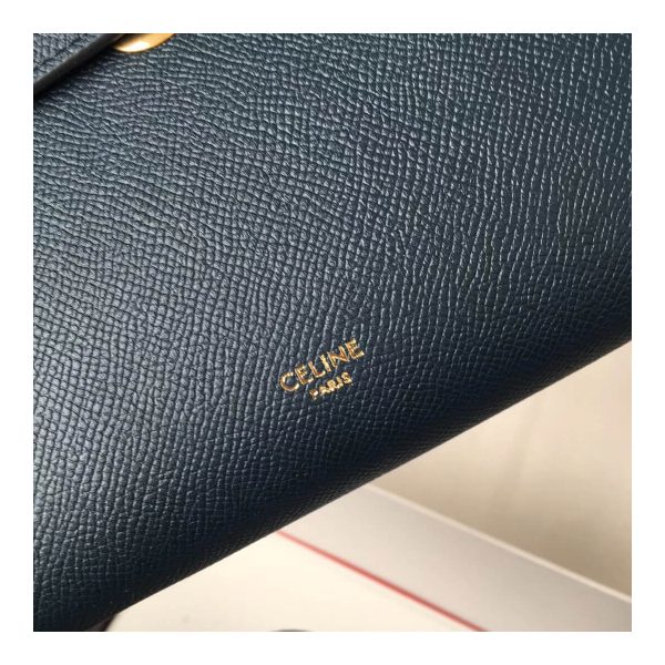 Celine Micro Belt Bag In Grained Calfskin 189153 Navy Blue