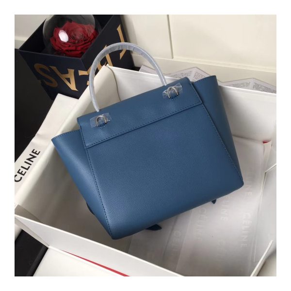 Celine Micro Belt Bag In Grained Calfskin 189153 Petrol