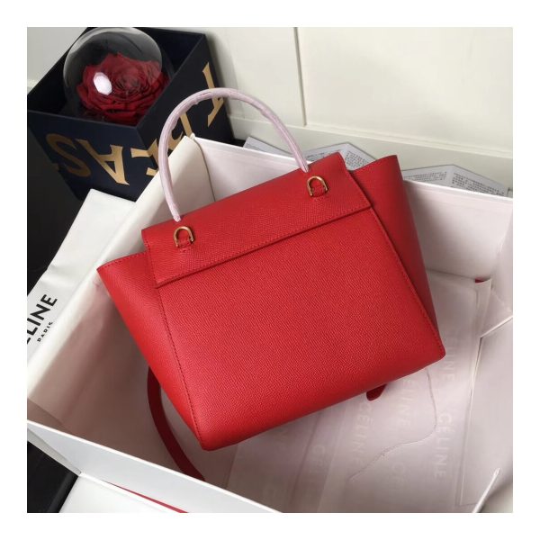 Celine Micro Belt Bag In Grained Calfskin 189153 Red