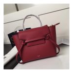 Celine Micro Belt Bag In Grained Calfskin 189153 Ruby