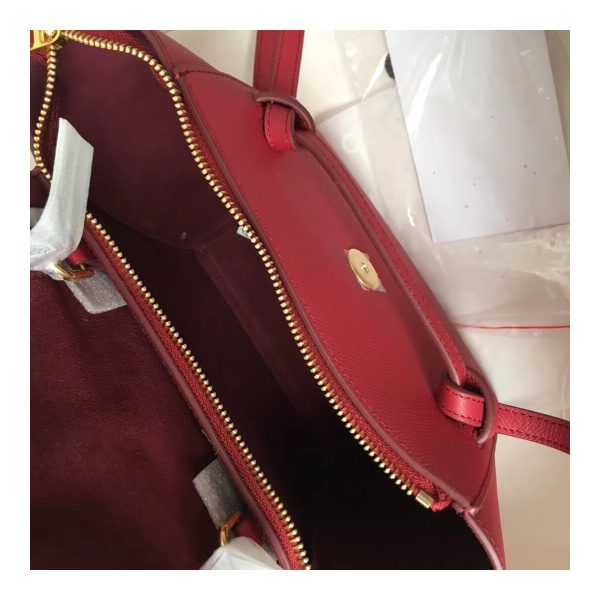 Celine Micro Belt Bag In Grained Calfskin 189153 Ruby