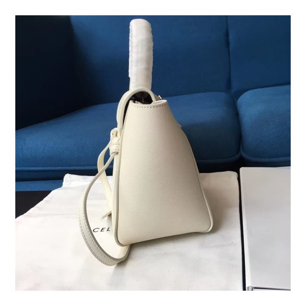 Celine Micro Belt Bag In Grained Calfskin 189153 White