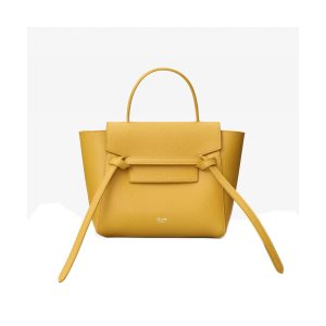 Celine Micro Belt Bag In Grained Calfskin 189153 Yellow