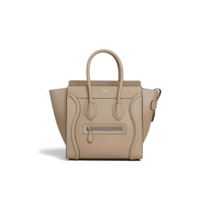 Celine Micro Luggage Handbag In Drummed Calfskin 189793