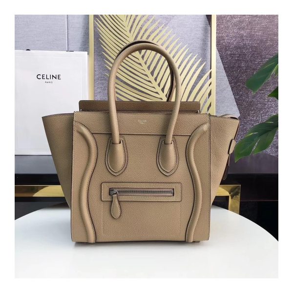 Celine Micro Luggage Handbag In Drummed Calfskin 189793