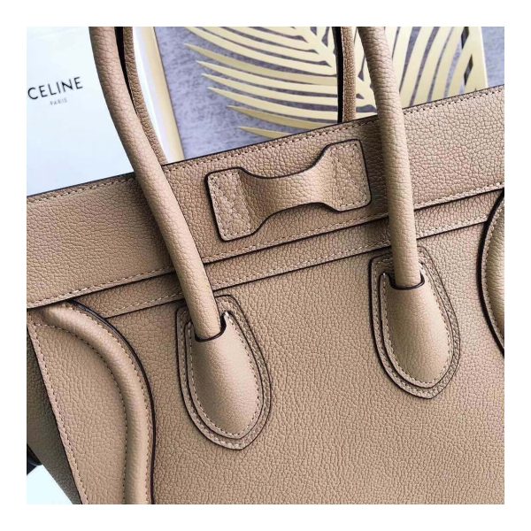 Celine Micro Luggage Handbag In Drummed Calfskin 189793