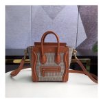 Celine Nano Luggage Bag In Tweed And Smooth Calfskin 189242