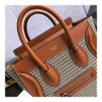 Celine Nano Luggage Bag In Tweed And Smooth Calfskin 189242